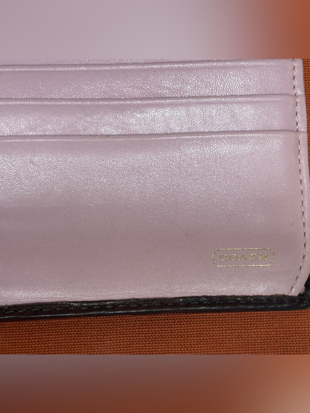 Coach Brown/Tan Signature Turnlock Continental Wallet - Picture 8 of 9